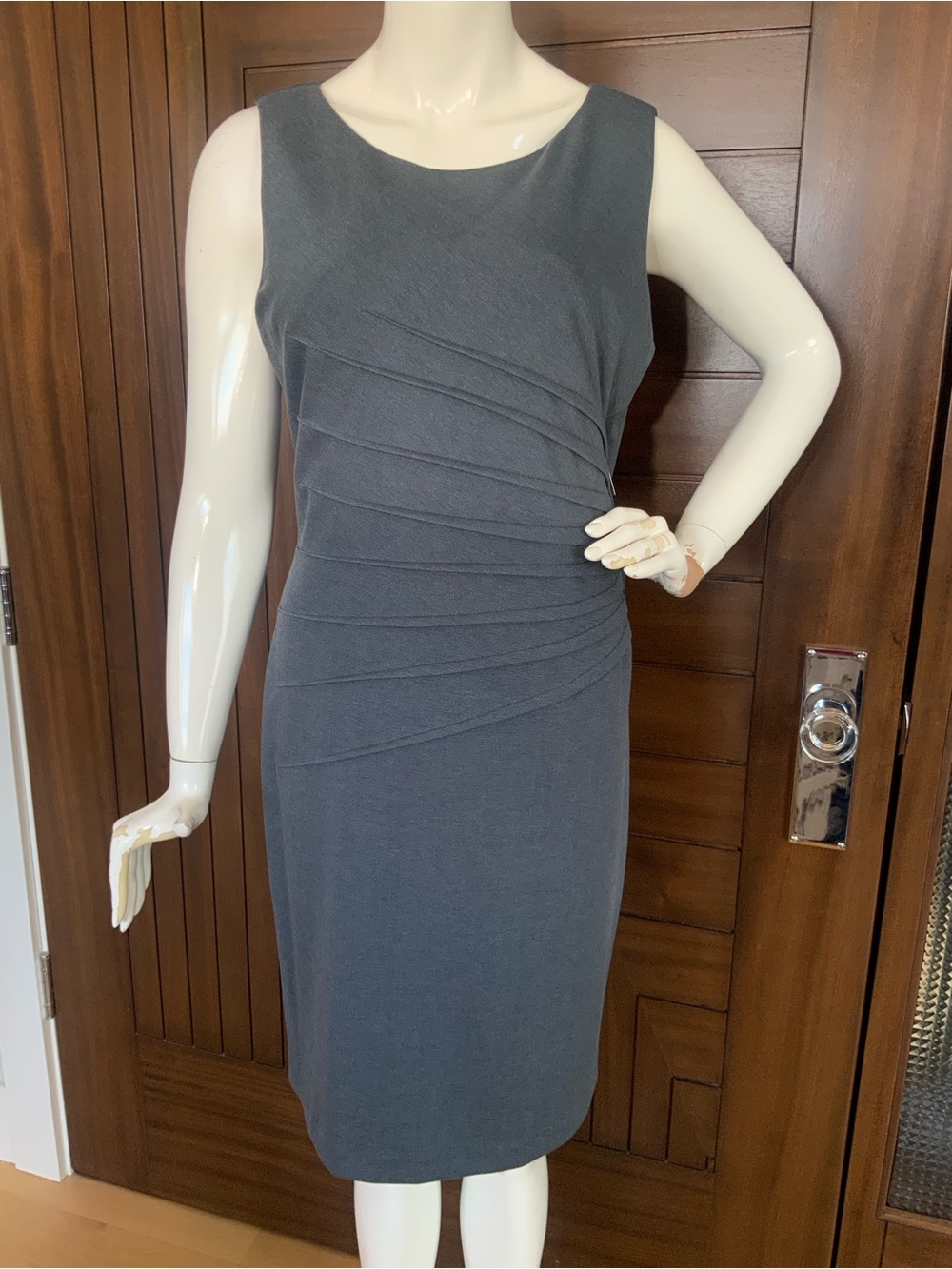 IVANKA TRUMP Dress, Starburst Sheath, Slate Grey, Sz 14